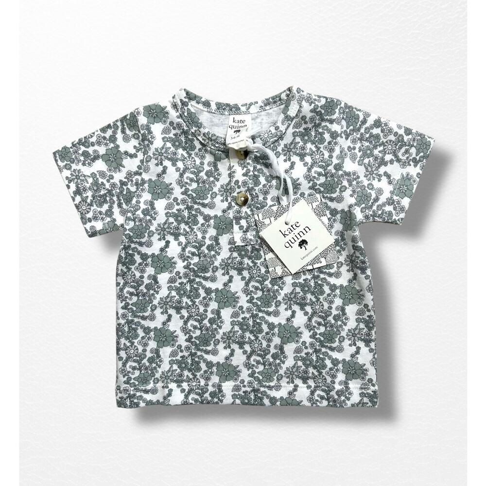NWT Kate Quinn Organic Floral Henley, 3-6 Months